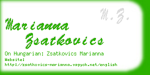 marianna zsatkovics business card